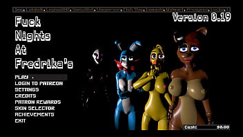 Fredrika's BDSM femdom handjob with perfect sex doll in FNAF Hentai game