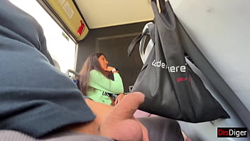 A girl I met on the bus gave me a handjob and blowjob in public